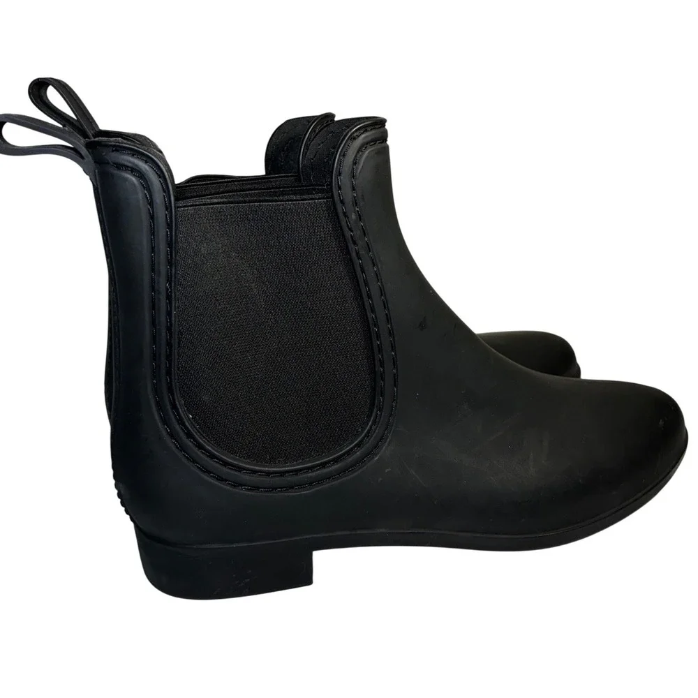 Jeffrey Campbell Havana Last Rain Boots‎ Black Chelsea style waterproof size 8
